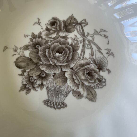 PALATE & PLATE Victorian BROWN Rose Floral Porcelain 8.5" Soup Bowl Set of 4 NEW - Picture 3 of 12